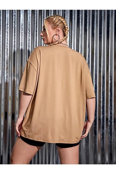 Deocept Μπεζ μπλουζάκι Oversize με στάμπα πεταλούδας