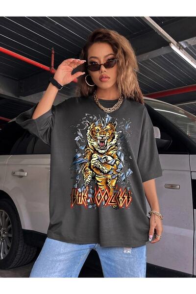 Deocept Фума Oversize футболка з принтом Tiger Letter