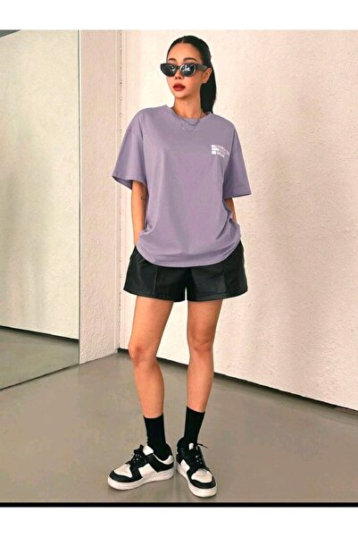 Deocept Tricou casual oversize pentru damă Cherish Time Effect imprimat Boyfriend