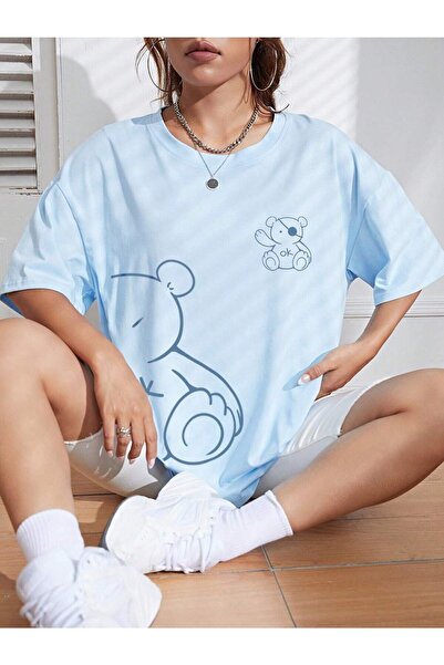 Deocept Teddy Bear Printed Γυναικείο μπλουζάκι Oversize Casual Boyfirend