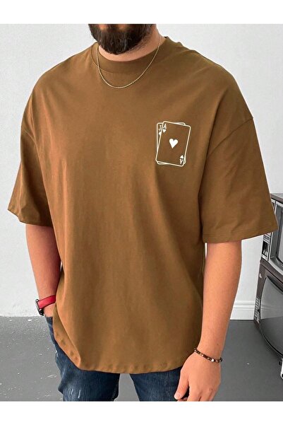 Deocept Κούπα A / J Printed Oversize Ανδρικό T-shirt Casual Boyfirend