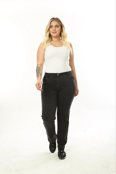 EYLÜL BUTİK Women's Plus Size Pipe Leg Trousers