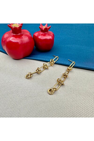 Opia Takı & Aksesuar Women's Steel Dangle Gold Earrings