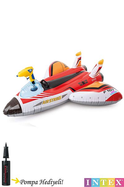 hediyecik İntex Children's Airplane and Pool Rider with Water Gun - 117x117 Cm