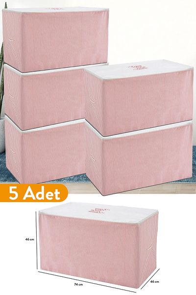Serstil 5 bucăți - resturi mari cu dungi roz - 74 x 46 x 46 cm