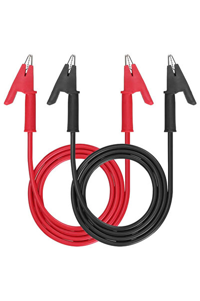 ROBİZ 12A Krokodil Krokodil Kablo Çifti 1 Metre Araba Akü Yüksek Akım Probu Multimetre Güç Kaynağı Test