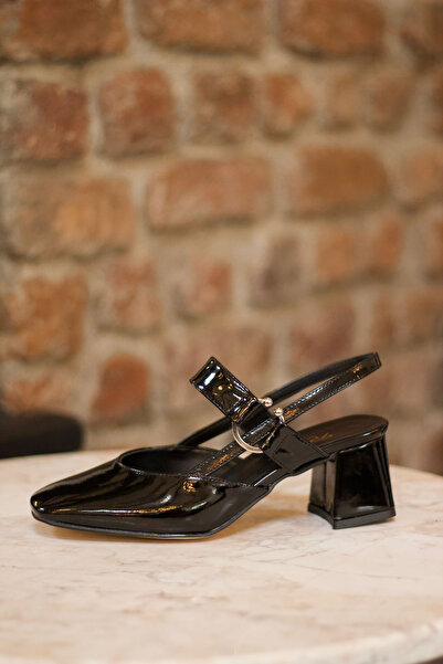 Minaj Store Marla Black Patent Leather Women's High Heel Shoes