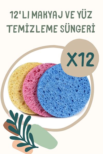 ALİN 12-Piece Face and Make-Up Removal Sponge Set
