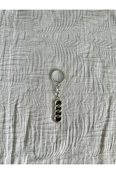 OTOMOR AKSESUAR Audi Logo Metal Silver Color Keychain