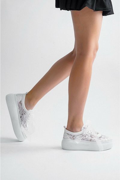 Ayakkabı Tutkusu Stilo ® Women's Sports Bridal Shoes Lace Tulle Ribbon Extreme Comfortable Evening Dress Sports Bridal Shoes