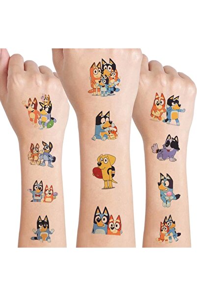 Kumik Bluey Karakterleri Geçici Dövme Seti