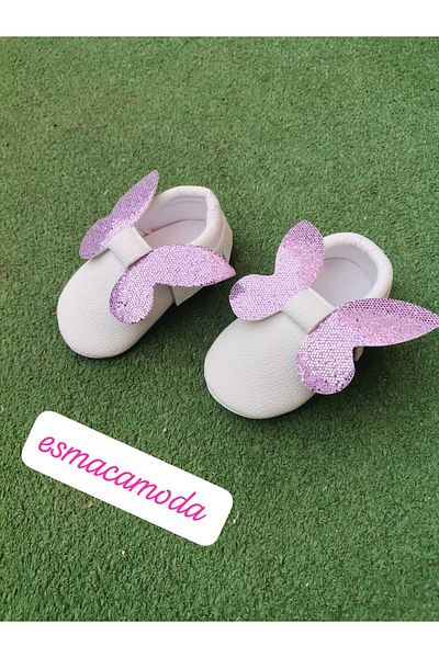 esmacamoda PANTOFI ALBI LILA BEBE