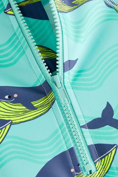 Next Baby Sun Proof UPF50 One Piece Turquoise Color Whale Pattern Swimsuit ALY00783