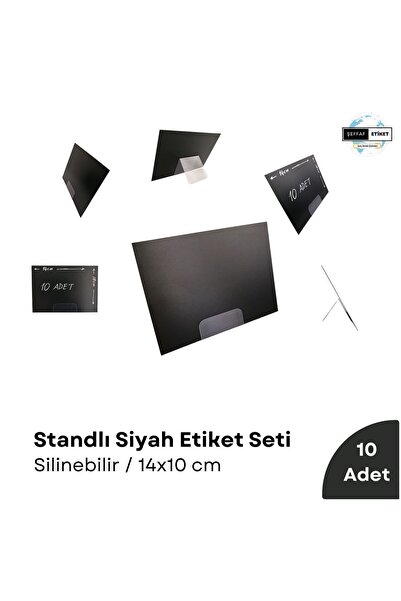 Şeffaf Etiket 10 τεμάχια αφαιρούμενης μαύρης ετικέτας A6 PVC με βάση 14x10 εκ...
