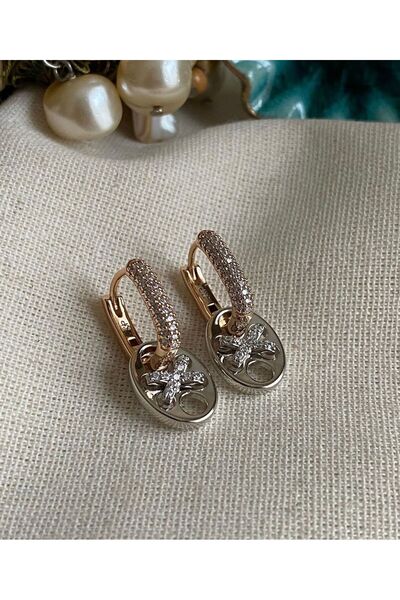 SU PERİSİ TAKI BİJUTERİ Vip Seri Gold Mini Düğme Model Küpe