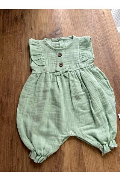 ERSİN BEBE Kız Bebek Fırfırlı Müslin Tulum