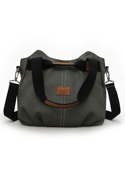 Cappadocia Vintage 3212 Demeter Women's Light Green Shoulder Hand Casual Tote with Pocket 100% Cotton Canvas Crossbody Bag