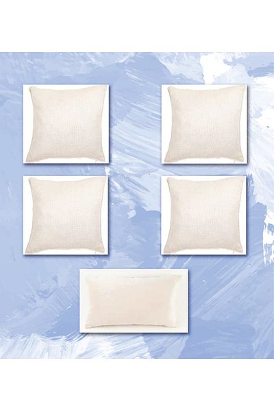 NGY 5-Piece Natural Raw Linen Throw Pillow Cover Suitable for Punch Processing Throw Pillow Cover