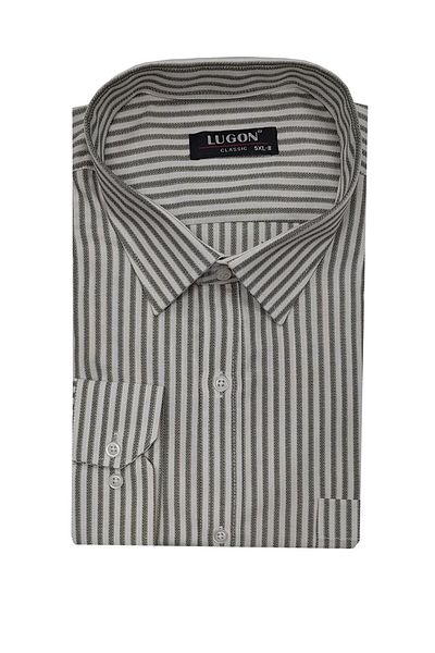 LUGON Large Size Classic Men's Shirt with Pockets-6536