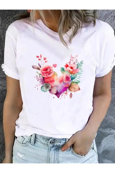 GALASHOP Tricou cu flori dulce drăguț anii 90 Model12