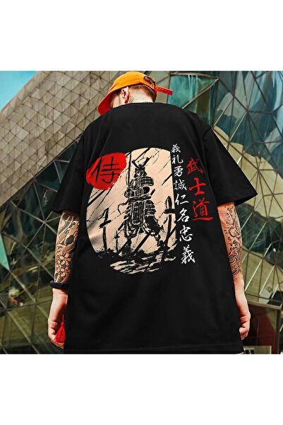 GALASHOP تي شيرت رجالي مطبوع عليه سيف الساموراي الياباني للجنسين Mod70