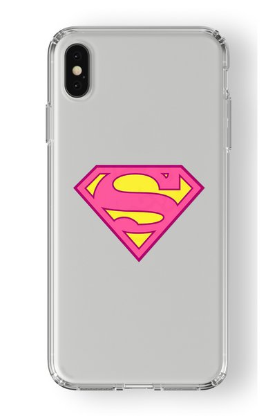 Multitronic حافظة شفافة مطبوعة بتصميم Super Girl متوافقة مع هاتف Iphone X وXs