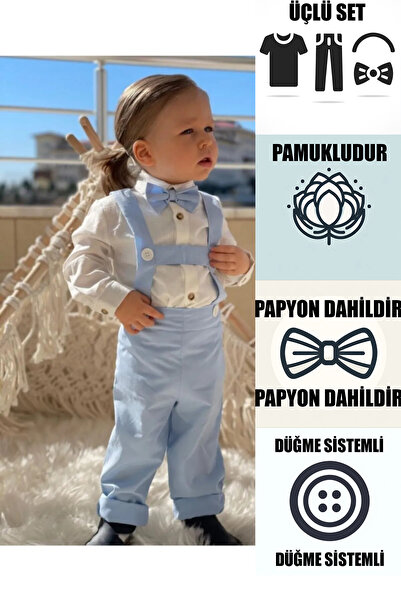Ares Kids Fashion قميص أبيض من القطن باللون الأزرق وربطة عنق I ملابس للأطفال ...