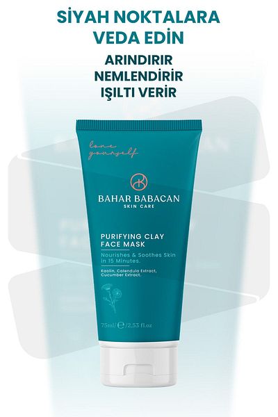 Bahar Babacan Purifying Anti-Blackhead Clay Mask with Kaolin Clay and German Chamomile Extract 75ml