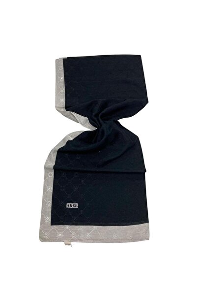 Aker Koza Şal Siyah Monogram Desenli 1050800-911