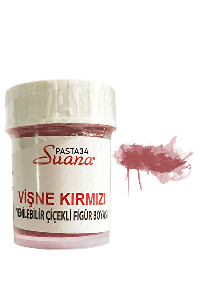 Pasta34 Suana Yenilebilir Figür Çiçek Boyası Vişne Kırmızı