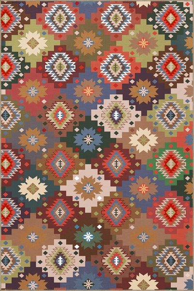 Rugs Modern Halı سجادة زخرفية منقوشة بألوان هندسية مفتوحة 4352