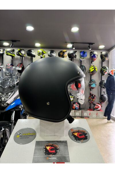 MT Helmets Le Mans 2 SV S Solid Mat Siyah Yarım Kask