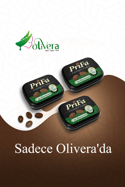 prifa 3'lu Coffee Tablets, Kakule Kahve, Şekersiz Gerçek Kahve, Şeker Ilavesiz Emilebilir Kahve Tablet