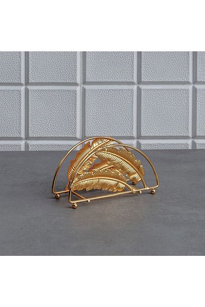 Hinora Φύλλο Μεταλλική Τριγωνική Χαρτοπετσέτα 16x8x5 εκ. Χρυσό Χρώμα