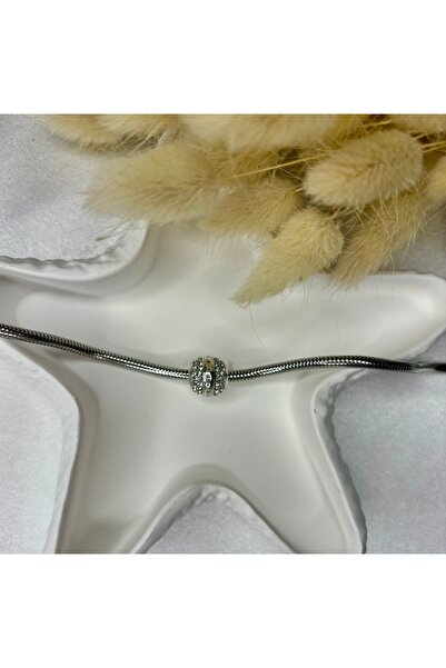 Saye İstanbul Yuvarlak Taşlı Silver Charm