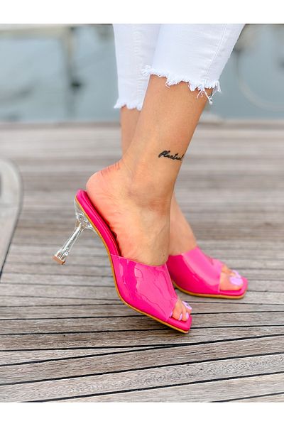irmona Παπούτσια Chıva Διάφανα Φούξια με τακούνι Slippers