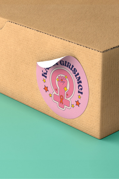 Basic Sense Kadın Girişimci Paketleme Ambalaj   Ürün Etiketi Yapışkanlı Sticker - 3x3cm 90 Adet - ST2420