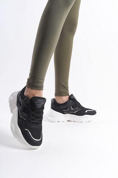 Moda Değirmeni Pantofi de damă alb-negru BG1172-101-0005