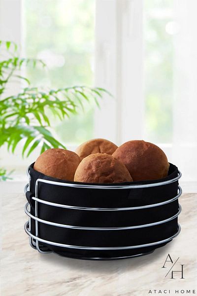 ATACI Luxury 4-Piece Stainless Bread Set - Towel Holder, Napkin Holder Trivet
