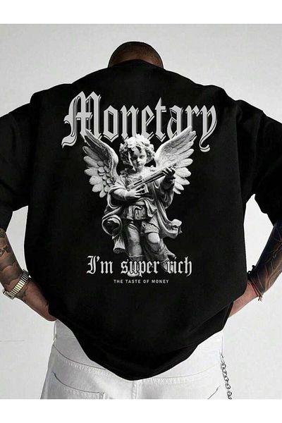 AFROGİYİM Μπλουζάκι Unisex Monetary Back Printed Oversize