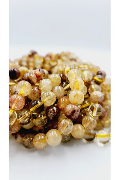 Yüksel Boncuk 8 mm Heliodor Beryl (Gold) Stone Natural Stone String