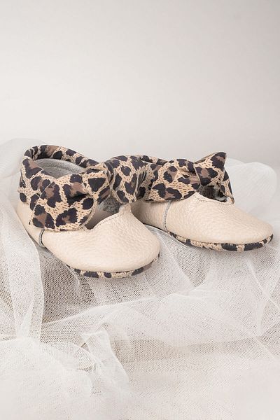 Deriza Mocasin pentru bebeluși din piele naturală cu model