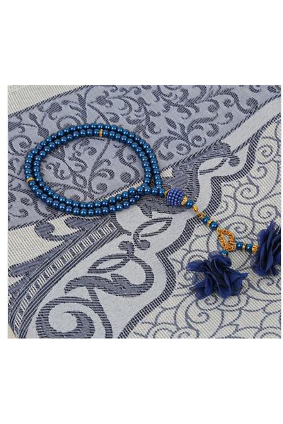 skycott Luxury Light color ottoman chenille prayer mat with rosary gift,patterned fringed pocketing taffeta prayer mat
