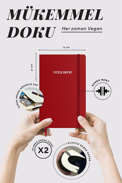 Victoria's Journals Caiet Nota Bene Classic Flex Cover, 13x21 cm, linie