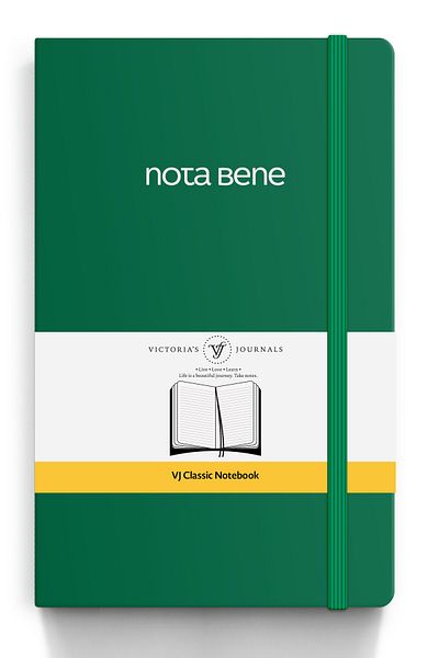 Victoria's Journals دفتر ملاحظات نوتا بيني كلاسيك بغطاء مرن، 13x21 سم، مخطط