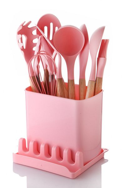 Queen’s Kitchen 13 Piece Luxury Silicone Dowry Set with Bamboo Handle