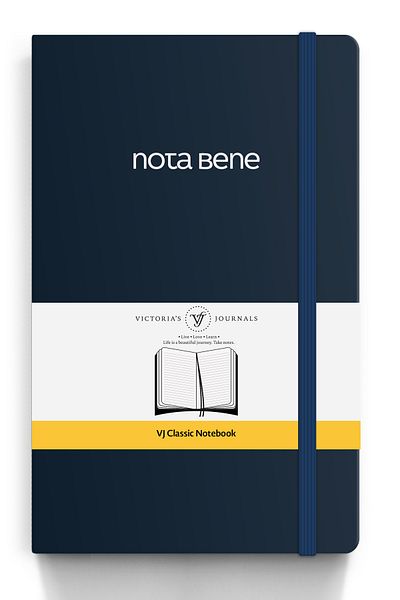 Victoria's Journals دفتر ملاحظات نوتا بيني كلاسيك بغطاء مرن، 13x21 سم، مخطط