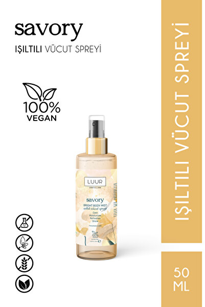 LUUR COSMETICS & MORE Savory Vücut Spreyi Simli Işıltılı Uzun Süre Kalıcı Kok...