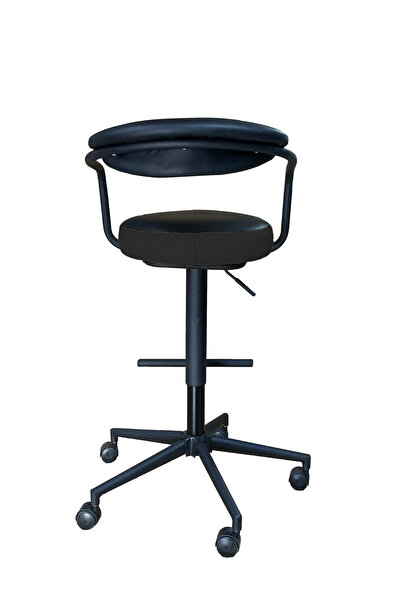 gizmo mobilya Döner Tekerlekli Siyah Çalışma Taburesi