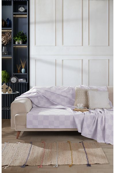luxtex Single Checkerboard Patterned Pique - 170X230 cm Sofa Cover